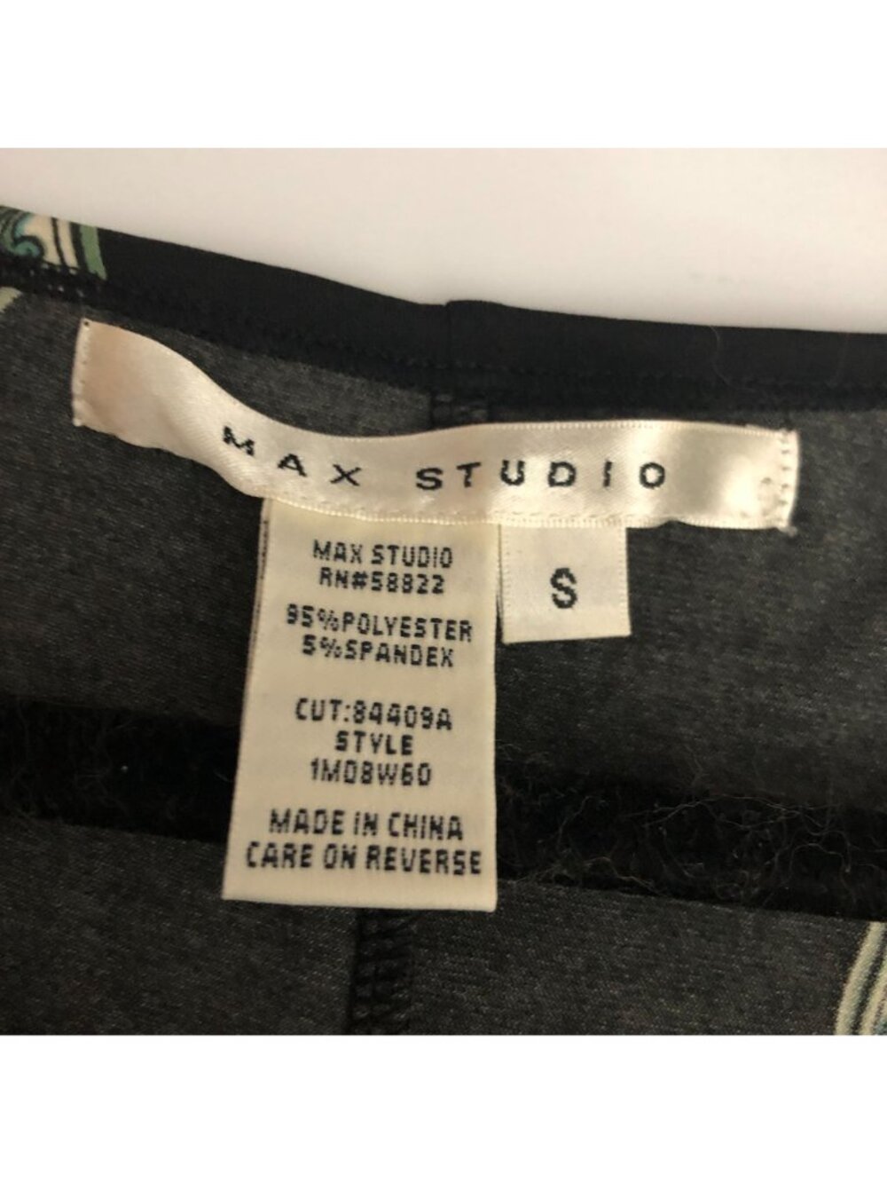 Max Studio Black Batwing Sleeve Dress Green Geometric Print Size S - Picture 4 of 5
